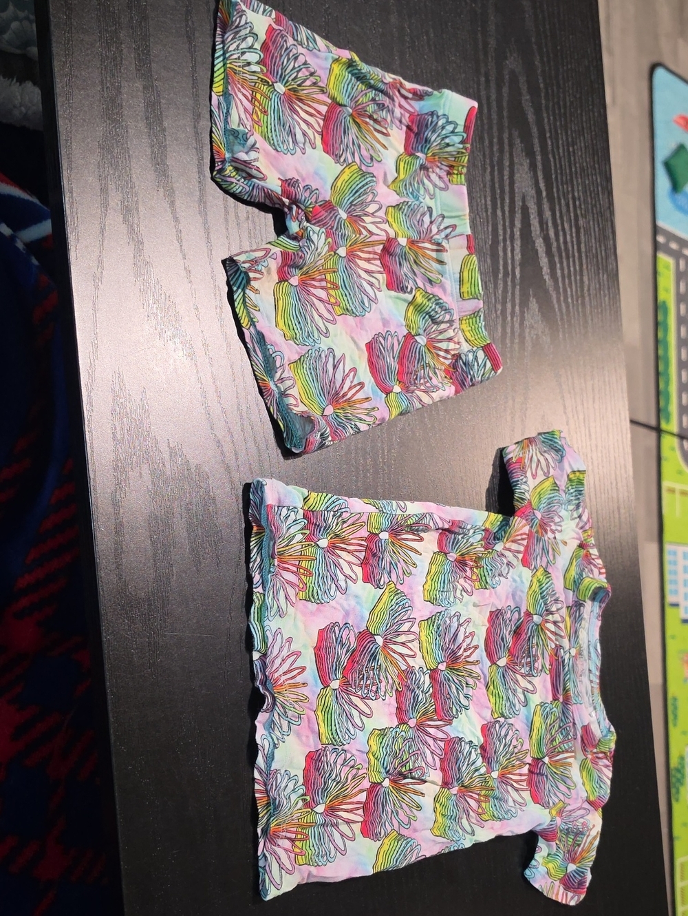 Posh Peanut Pink Multicolor Slinky Print Pajama Shorts Set